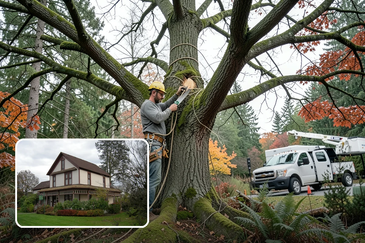 Static cabling installation in Sumner, Pierce County, WA - Reduces the risk of limb or stem failure