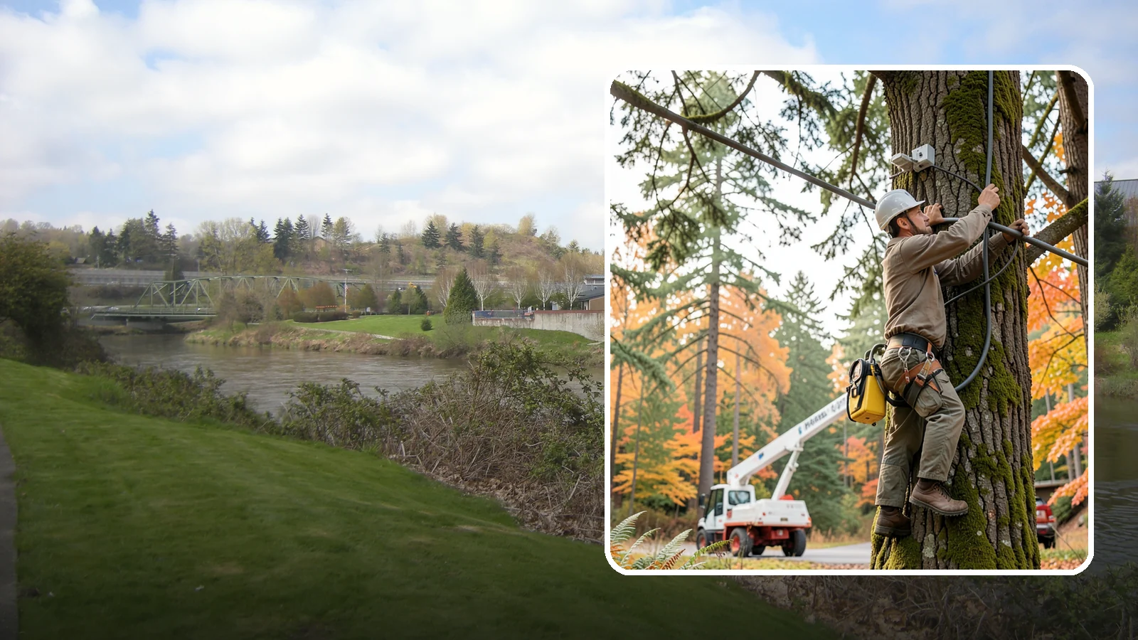 Static cabling installation in Tukwila, King County, WA - The installation of rigid cable systems that limit movement.