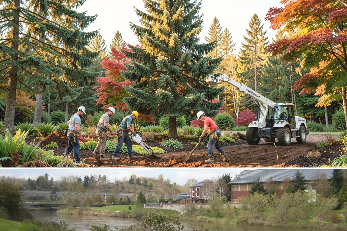 Static cabling installation in Tukwila, King County, WA - Work can generally be performed year-round in Puget Sound weather provided branches are not frozen or ice-laden that could damage...