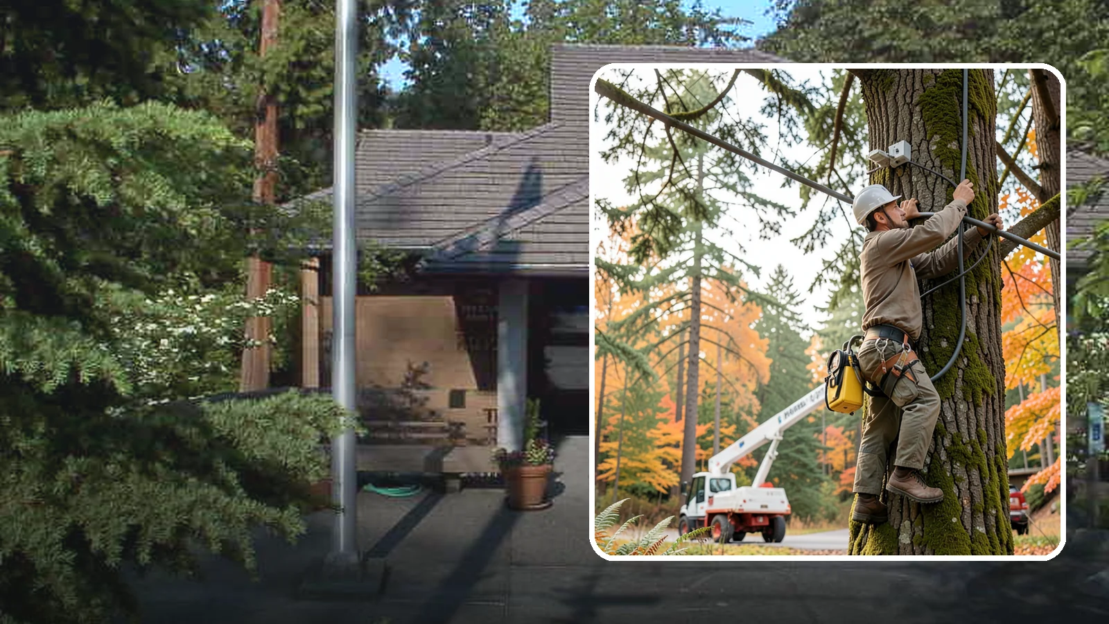 Static cabling installation in Yarrow Point, King County, WA - The installation of rigid cable systems that limit movement.