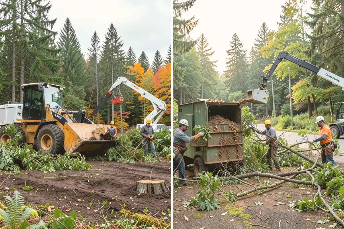 Storm-damaged tree removal in Bellevue, King County, WA - On-site assessment and hazard evaluation