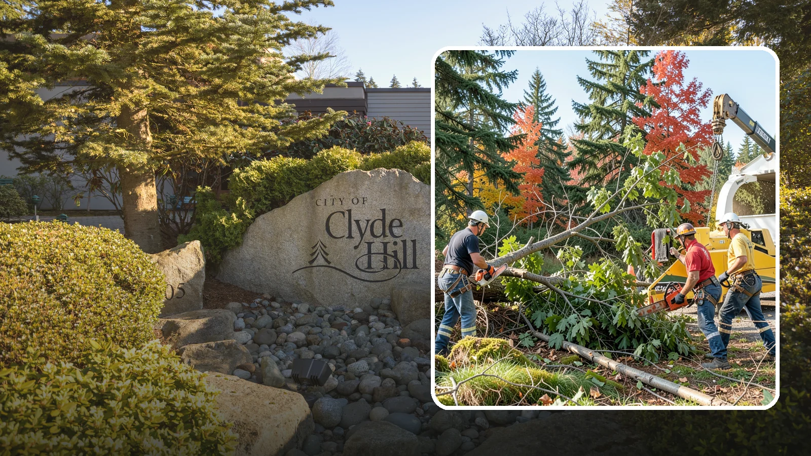 Storm-damaged tree removal in Clyde Hill, King County, WA - The removal of trees damaged by high winds, snow, ice, or lightning.