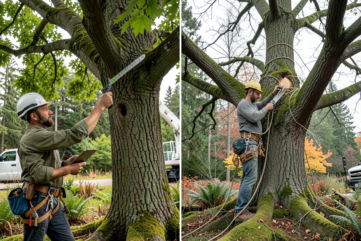 Storm-damaged tree removal in Clyde Hill, King County, WA - On-site assessment and hazard evaluation