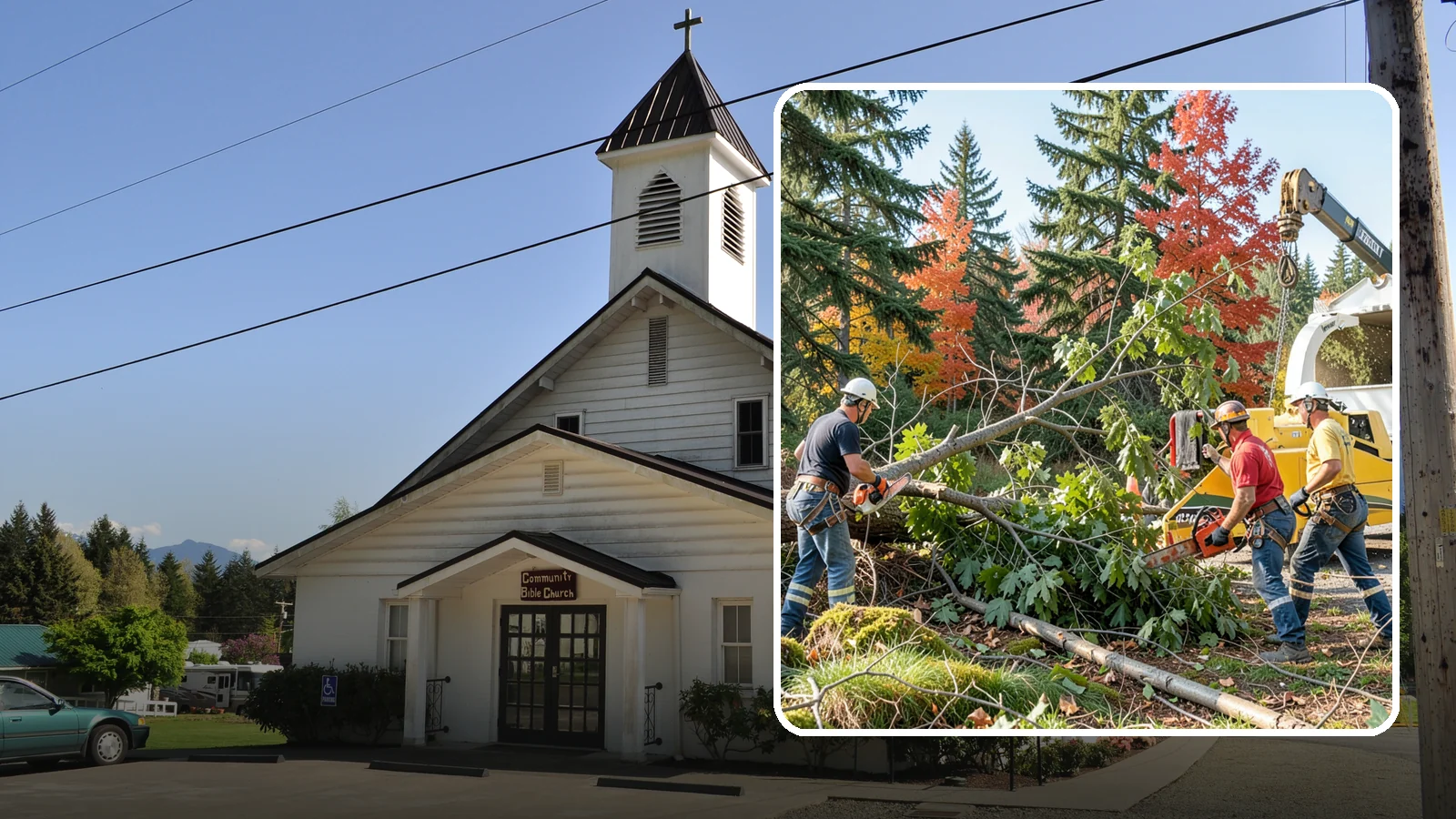 Storm-damaged tree removal in Concrete, Skagit County, WA - The removal of trees damaged by high winds, snow, ice, or lightning.