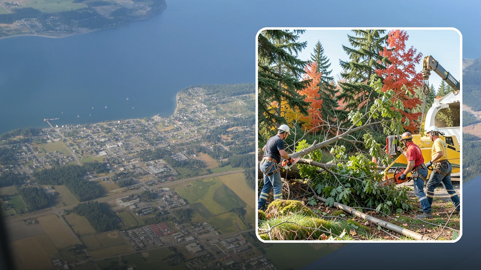 Storm-damaged tree removal in Coupeville, Island County, WA - The removal of trees damaged by high winds, snow, ice, or lightning.