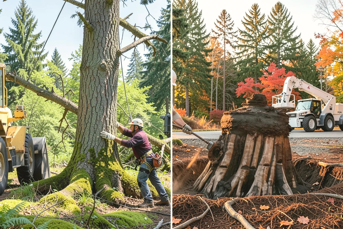 Storm-damaged tree removal in Covington, King County, WA - On-site assessment and hazard evaluation