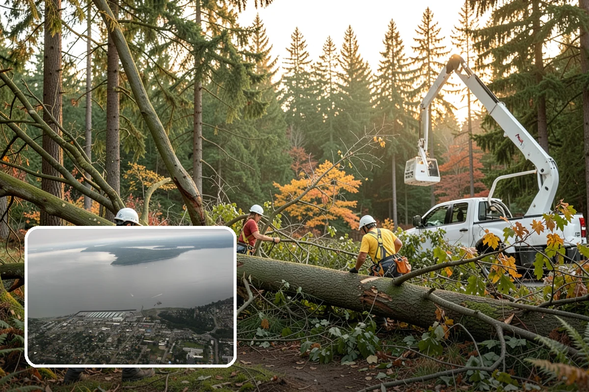 Storm-damaged tree removal in Des Moines, King County, WA - Removes safety hazards and reduces liability