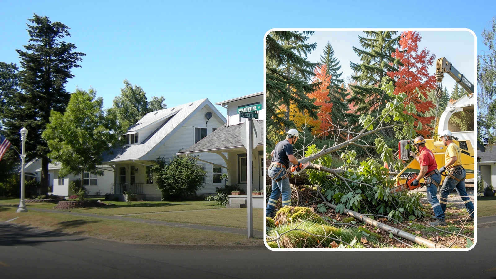 Storm-damaged tree removal in DuPont, Pierce County, WA - The removal of trees damaged by high winds, snow, ice, or lightning.