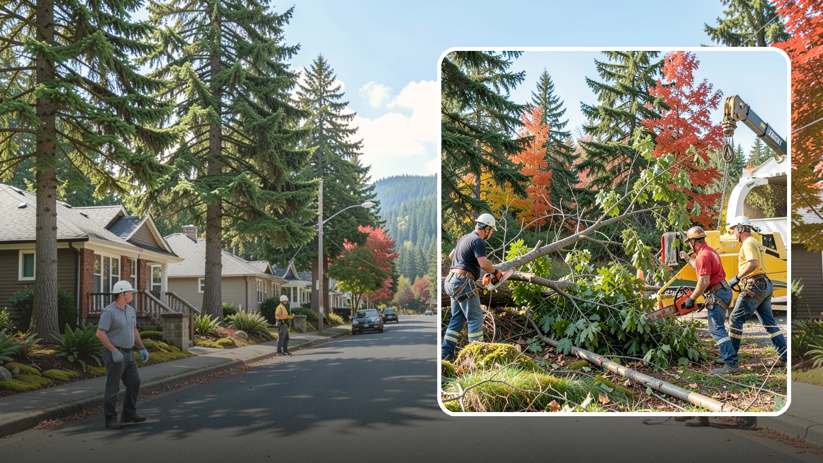 Storm-damaged tree removal in Hunts Point, King County, WA - The removal of trees damaged by high winds, snow, ice, or lightning.
