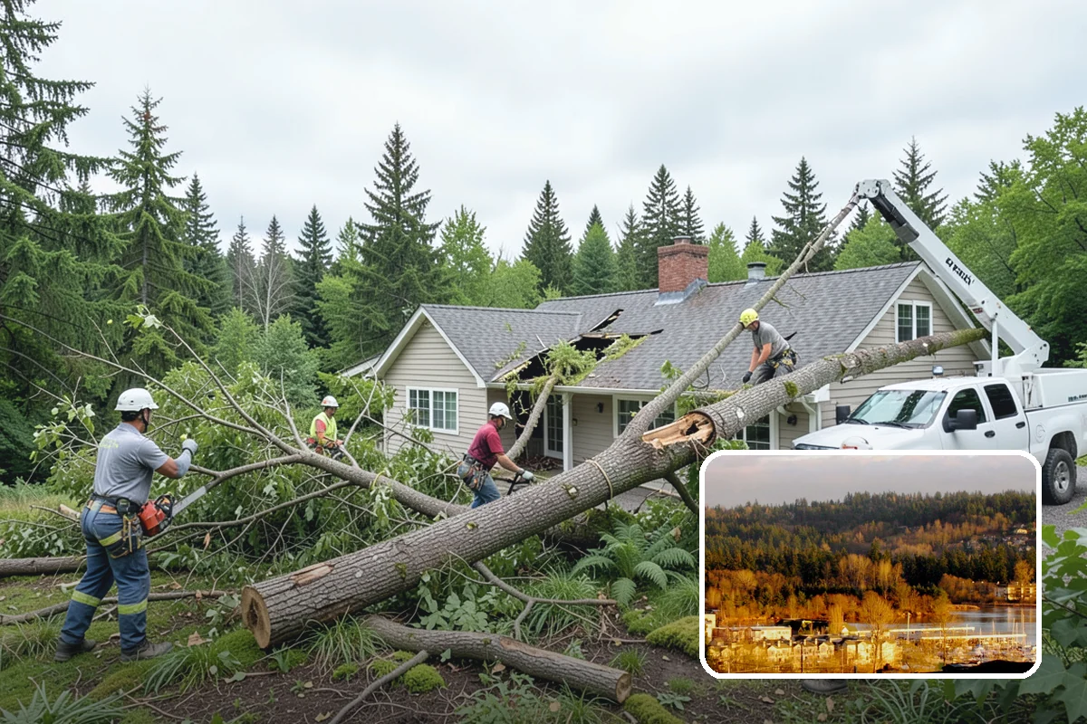 Storm-damaged tree removal in Kenmore, King County, WA - Removes safety hazards and reduces liability