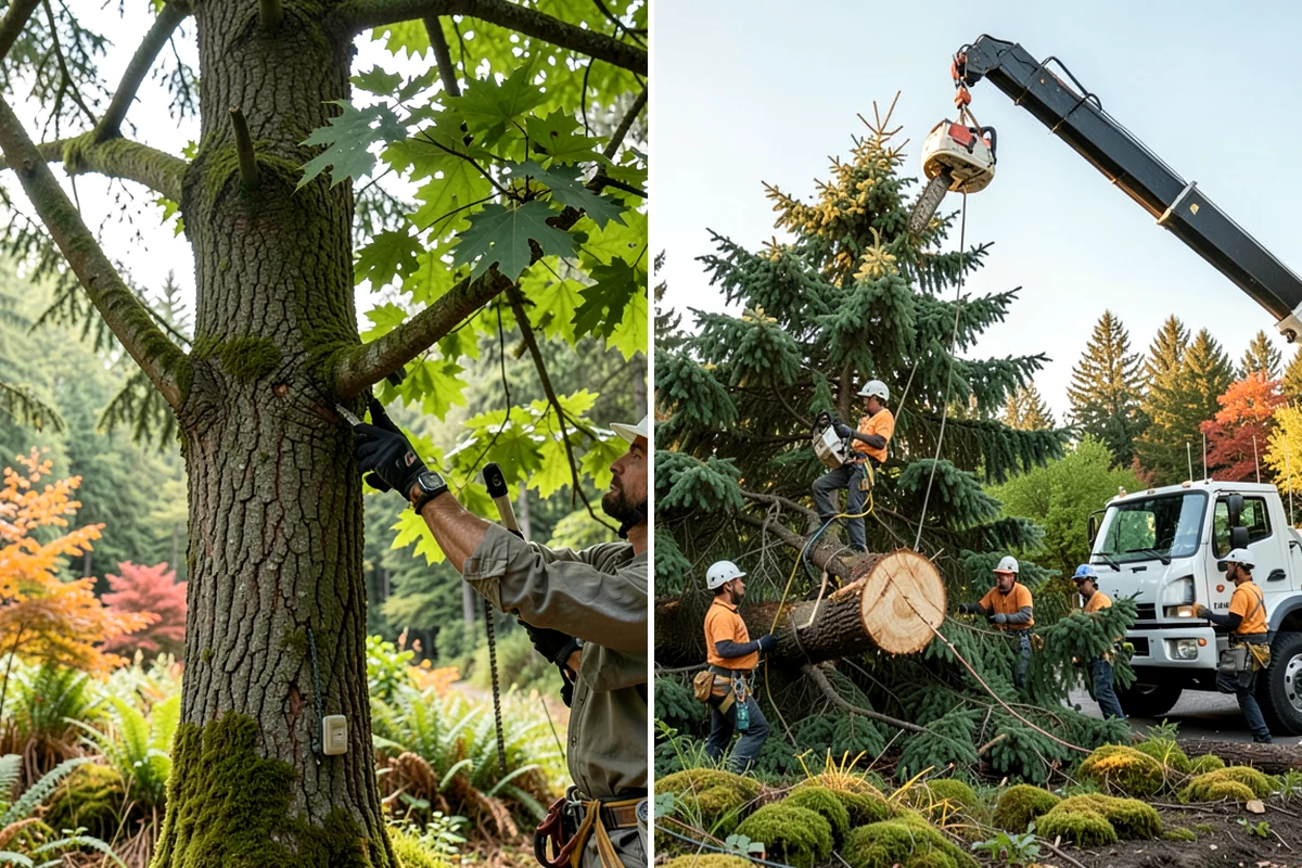 Storm-damaged tree removal in Lake Forest Park, King County, WA - On-site assessment and hazard evaluation