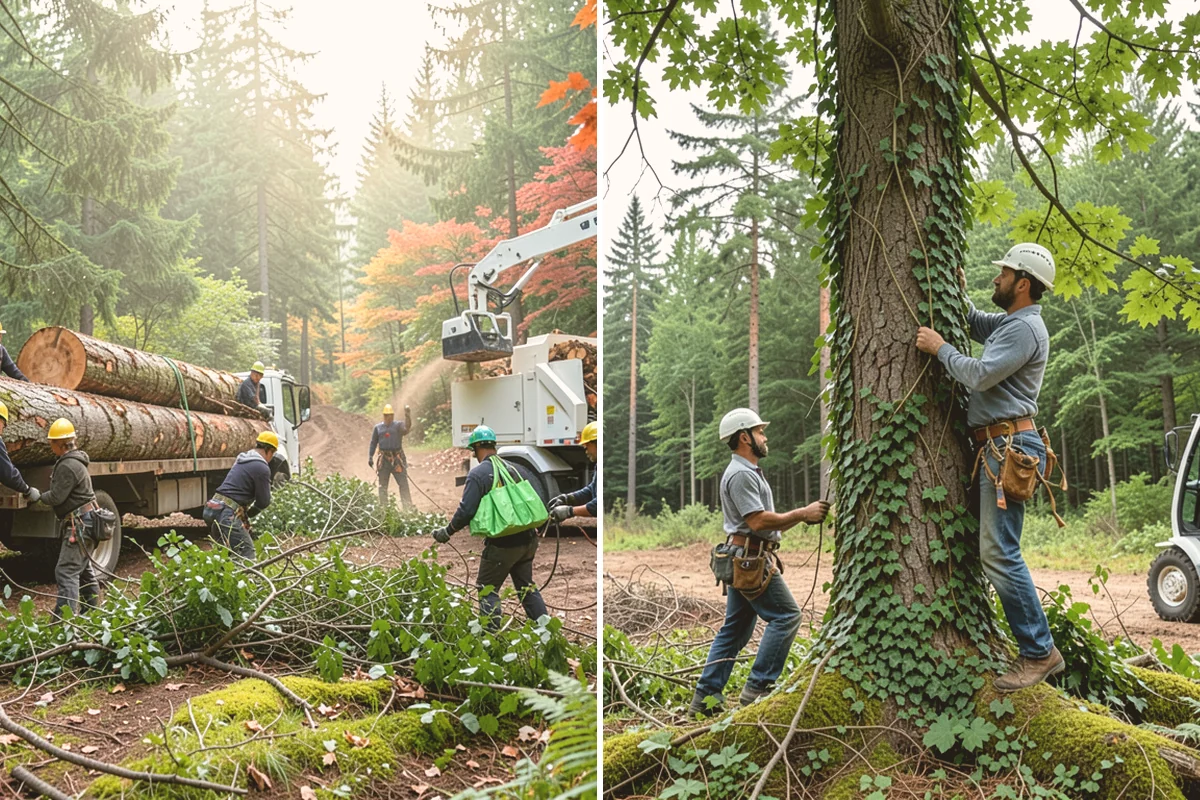 Storm-damaged tree removal in Langley, Island County, WA - On-site assessment and hazard evaluation