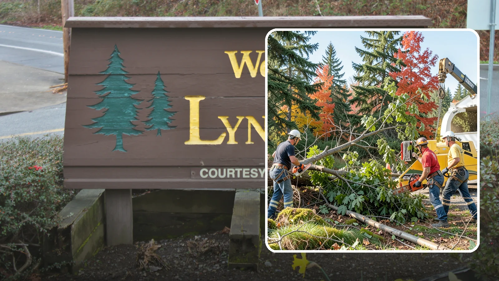 Storm-damaged tree removal in Lynnwood, Snohomish County, WA - The removal of trees damaged by high winds, snow, ice, or lightning.