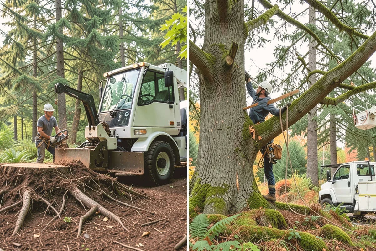 Storm-damaged tree removal in Milton, King County, WA - On-site assessment and hazard evaluation
