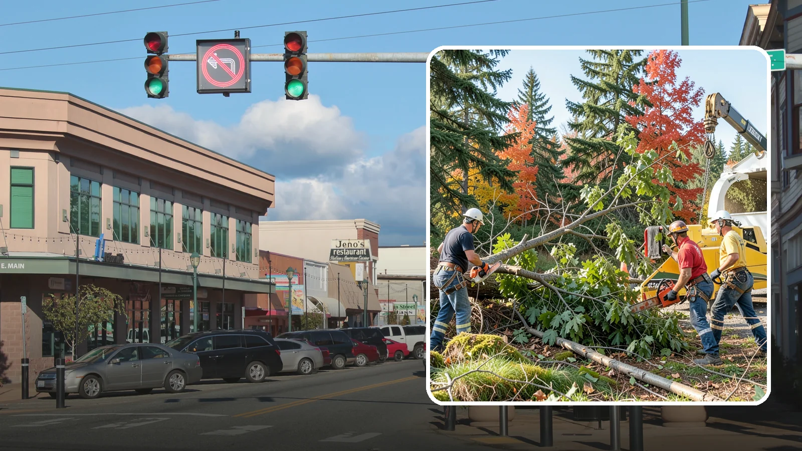 Storm-damaged tree removal in Monroe, Snohomish County, WA - The removal of trees damaged by high winds, snow, ice, or lightning.