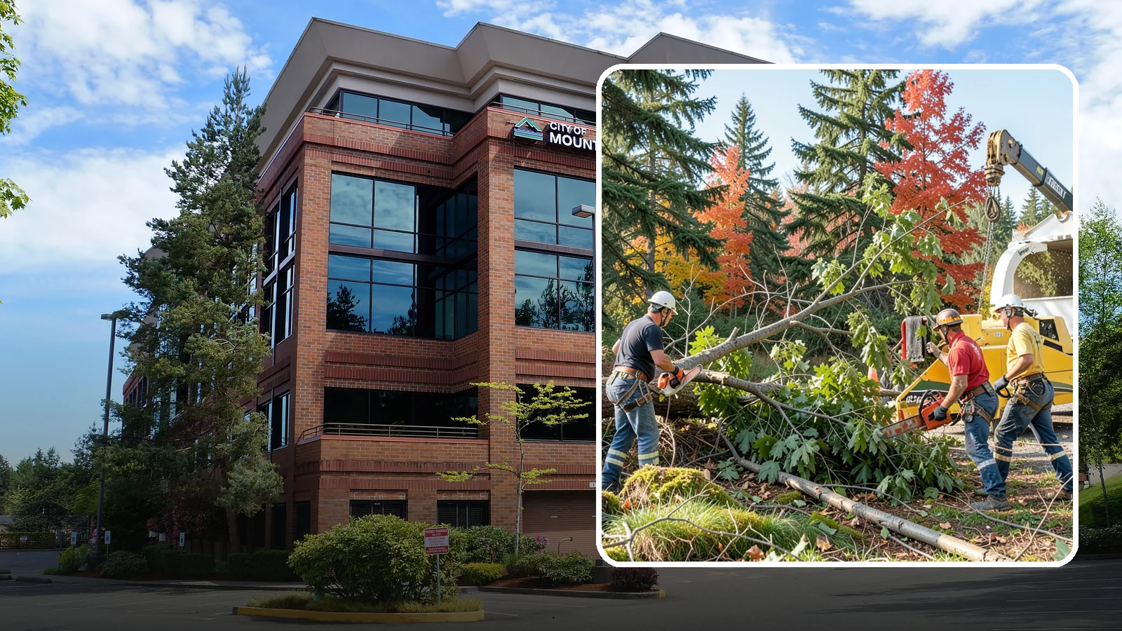 Storm-damaged tree removal in Mountlake Terrace, Snohomish County, WA - The removal of trees damaged by high winds, snow, ice, or lightning.