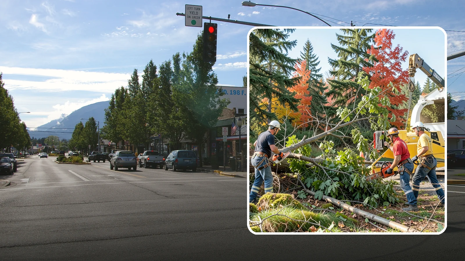 Storm-damaged tree removal in North Bend, King County, WA - The removal of trees damaged by high winds, snow, ice, or lightning.