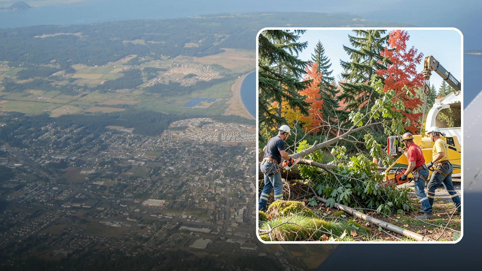 Storm-damaged tree removal in Oak Harbor, Island County, WA - The removal of trees damaged by high winds, snow, ice, or lightning.