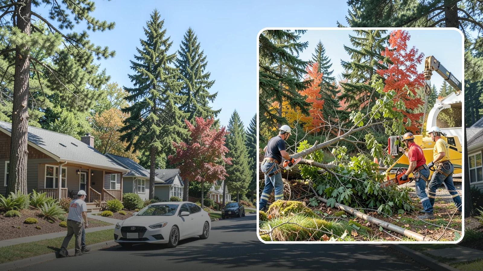 Storm-damaged tree removal in Orting, Pierce County, WA - The removal of trees damaged by high winds, snow, ice, or lightning.