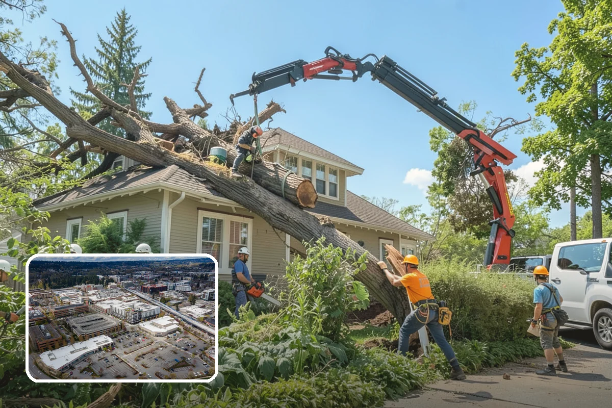 Storm-damaged tree removal in Redmond, King County, WA - Removes safety hazards and reduces liability