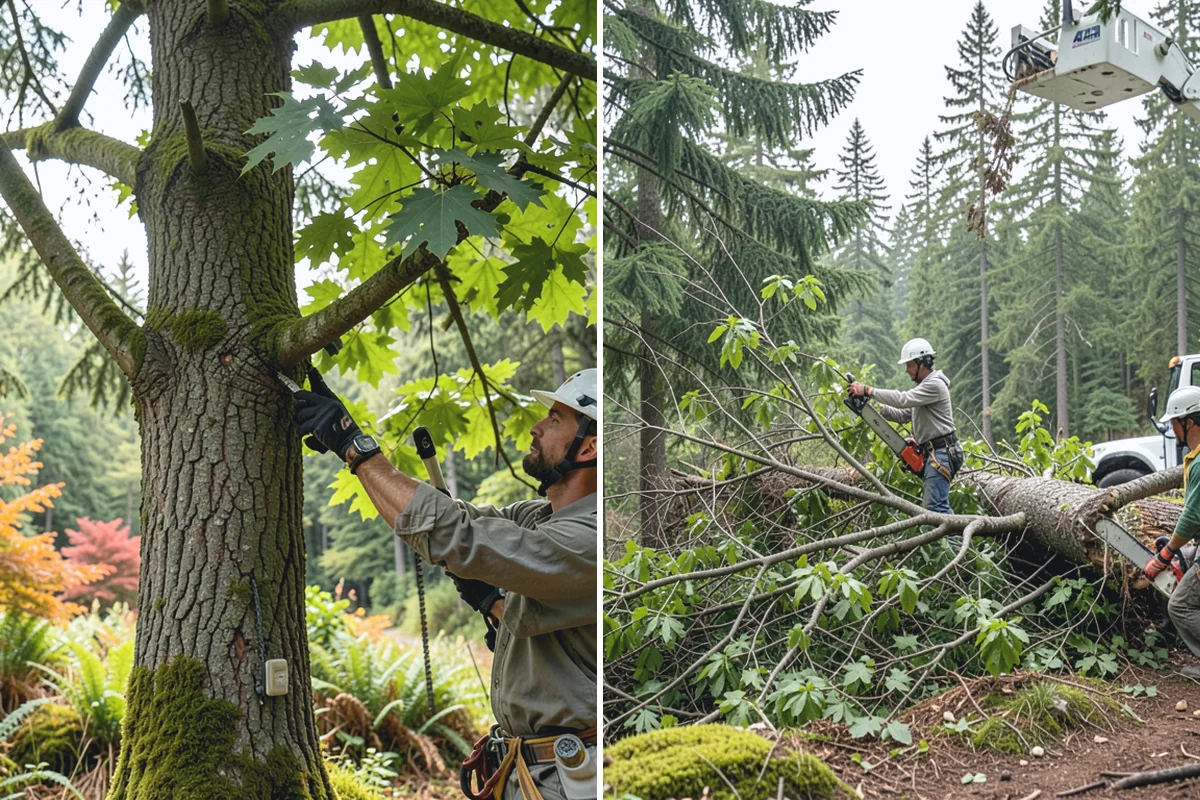 Storm-damaged tree removal in Roy, Pierce County, WA - On-site assessment and hazard evaluation