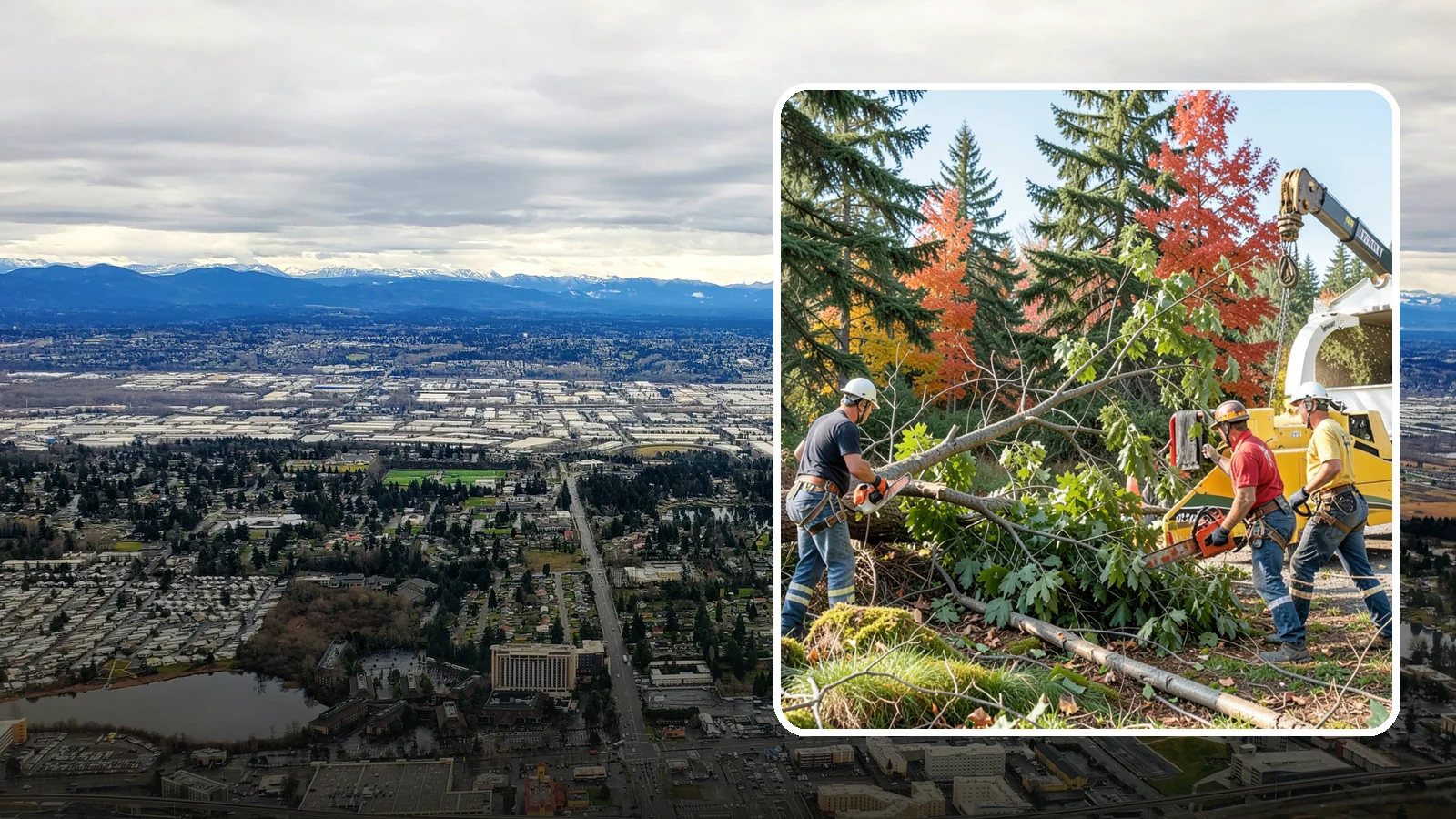 Storm-damaged tree removal in SeaTac, King County, WA - The removal of trees damaged by high winds, snow, ice, or lightning.