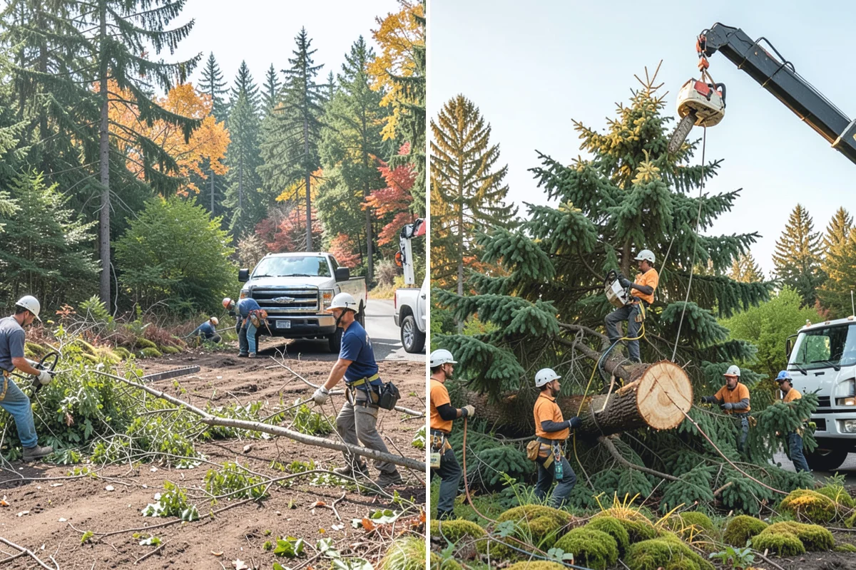 Storm-damaged tree removal in South Prairie, Pierce County, WA - On-site assessment and hazard evaluation