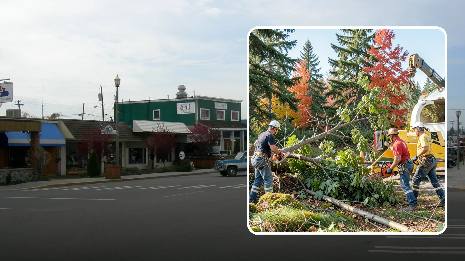 Storm-damaged tree removal in Stanwood, Snohomish County, WA - The removal of trees damaged by high winds, snow, ice, or lightning.