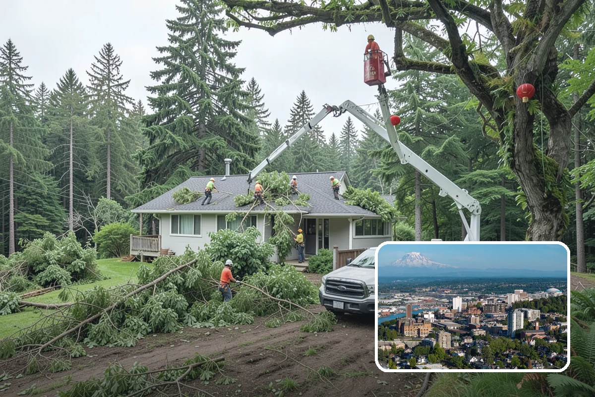 Storm-damaged tree removal in Tacoma, Pierce County, WA - Removes safety hazards and reduces liability