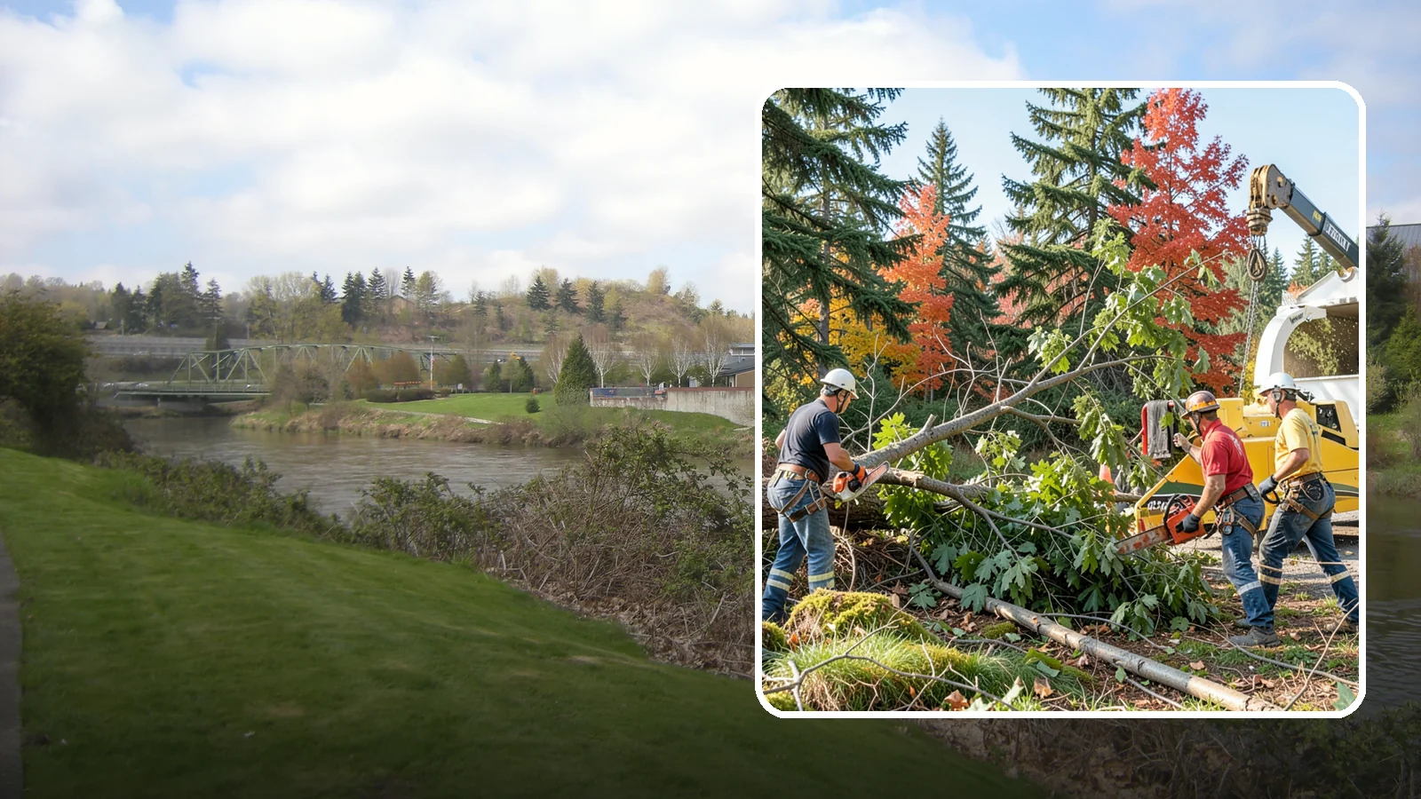 Storm-damaged tree removal in Tukwila, King County, WA - The removal of trees damaged by high winds, snow, ice, or lightning.