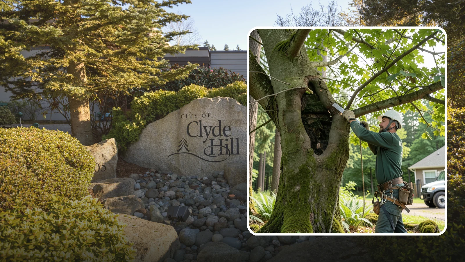 Structural pruning in Clyde Hill, King County, WA - Pruning that develops or corrects a tree's branch architecture.