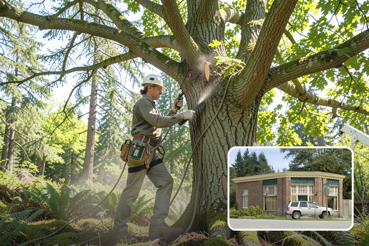 Structural pruning in Hamilton, Skagit County, WA - Improves tree structure, health, and appearance