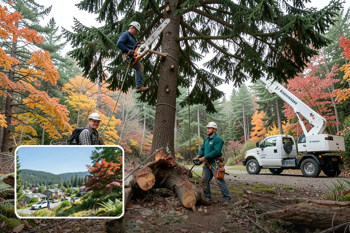 Structural pruning in Index, Snohomish County, WA - Improves tree structure, health, and appearance