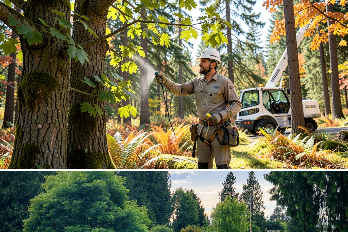 Stump chemical treatment in Bonney Lake, Pierce County, WA - This treatment can generally be performed year-round in Puget Sound weather but must be scheduled before new growth emerges to...