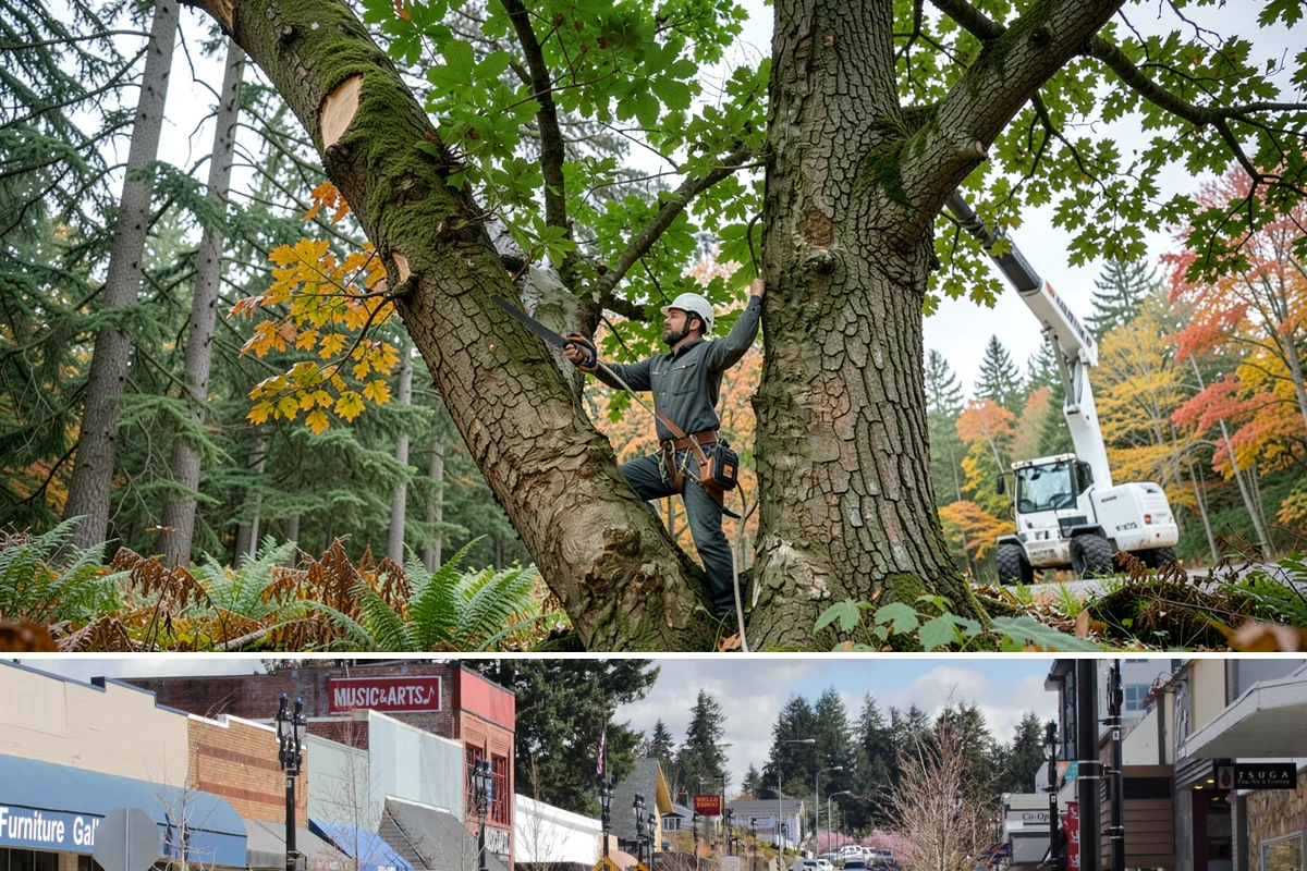 Stump grinding in Bothell, King County, WA - Work can be performed year-round in Washington State weather but may require special precautions during heavy rain to manage...