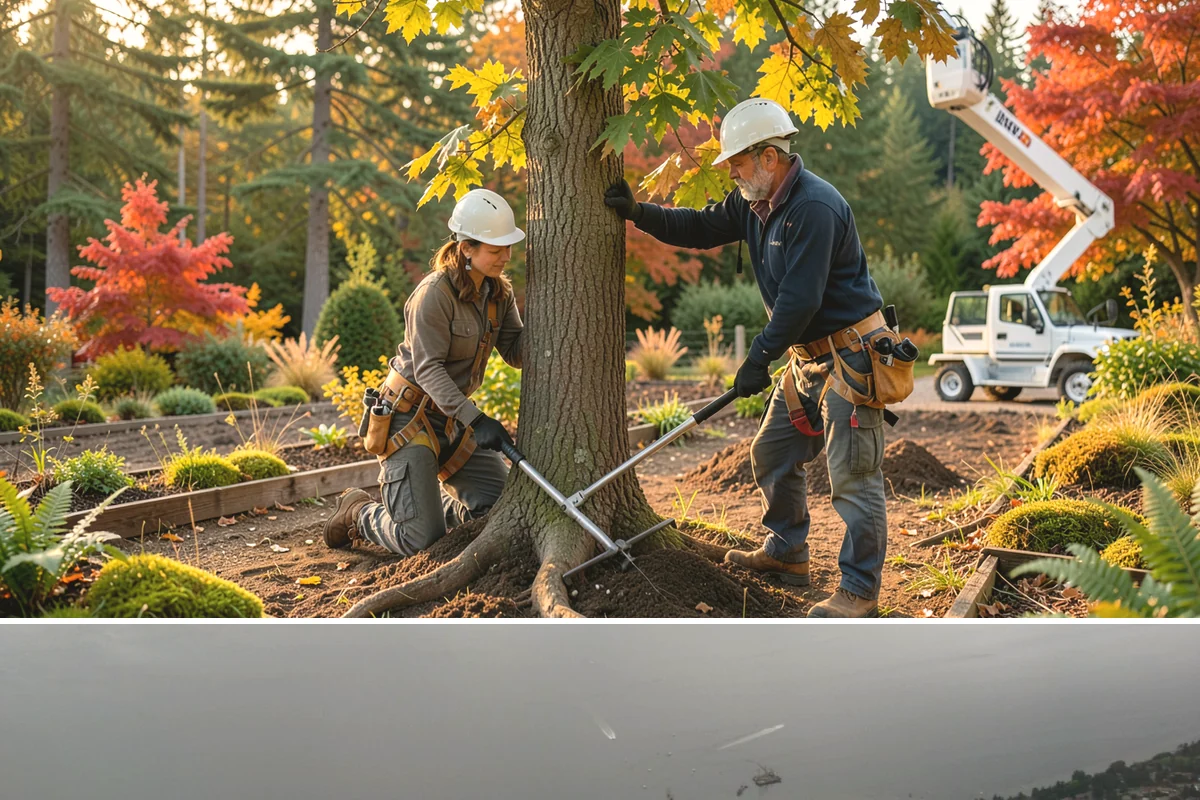 Stump grinding in Des Moines, King County, WA - Work can be performed year-round in Washington State weather but may require special precautions during heavy rain to manage...