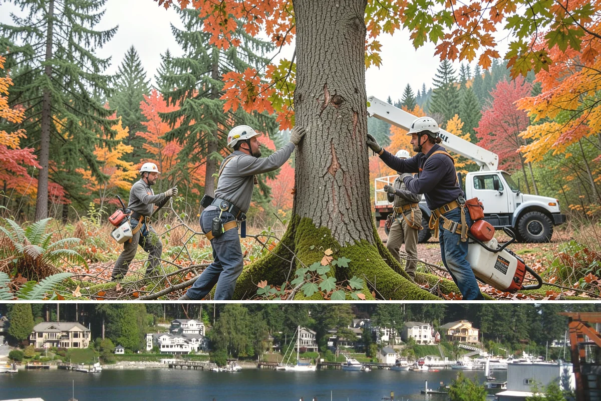 Stump grinding in Gig Harbor, Pierce County, WA - Work can be performed year-round in Washington State weather but may require special precautions during heavy rain to manage...