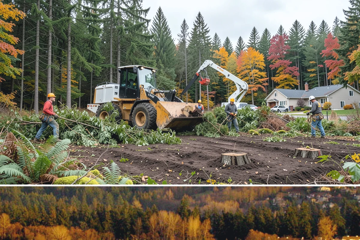 Stump grinding in Kenmore, King County, WA - Work can be performed year-round in Washington State weather but may require special precautions during heavy rain to manage...