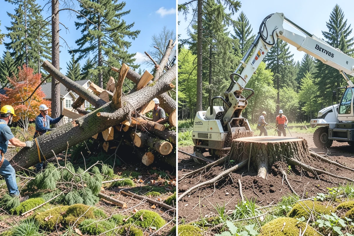 Stump grinding in Marysville, Snohomish County, WA - Locate and mark utilities before work