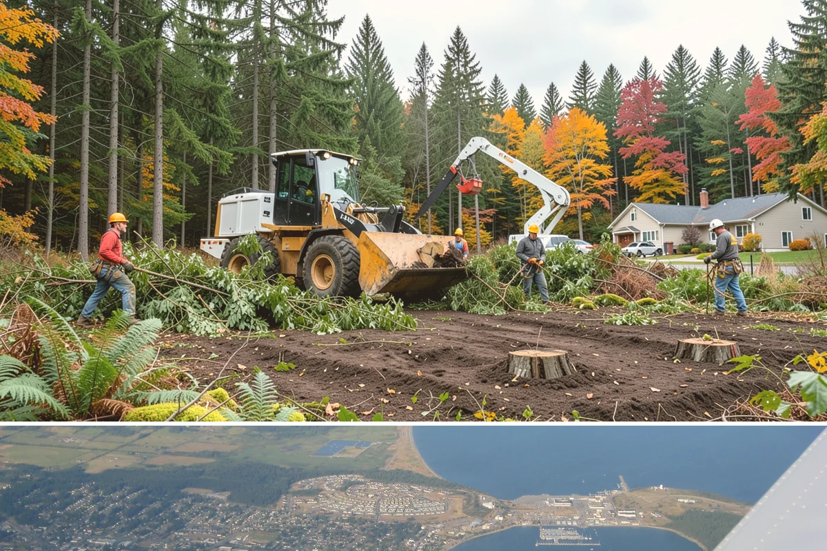 Stump grinding in Oak Harbor, Island County, WA - Work can be performed year-round in Washington State weather but may require special precautions during heavy rain to manage...