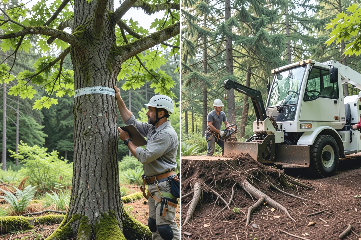 Stump grinding in Redmond, King County, WA - Locate and mark utilities before work