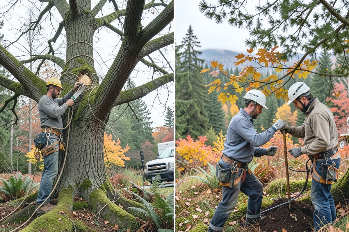Stump grinding in Roy, Pierce County, WA - Locate and mark utilities before work