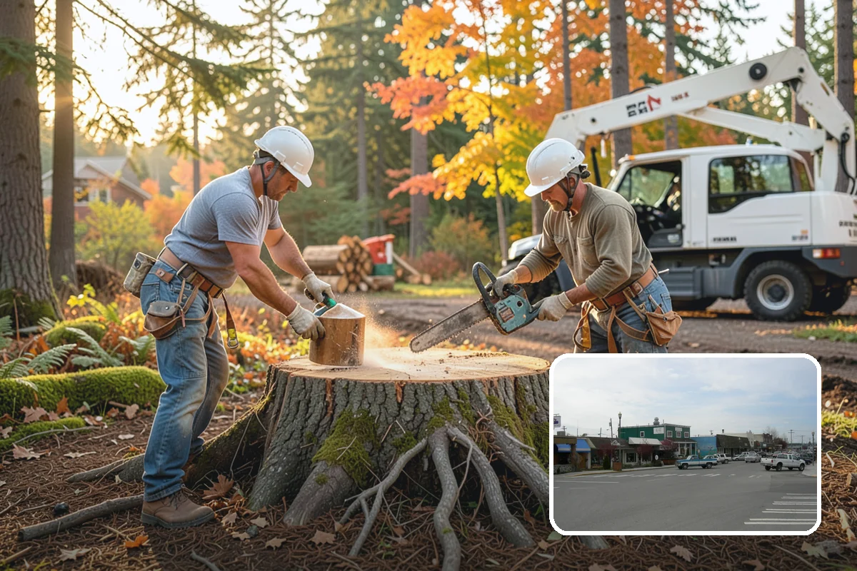 Stump grinding in Stanwood, Snohomish County, WA - Removes tripping hazards and obstructions