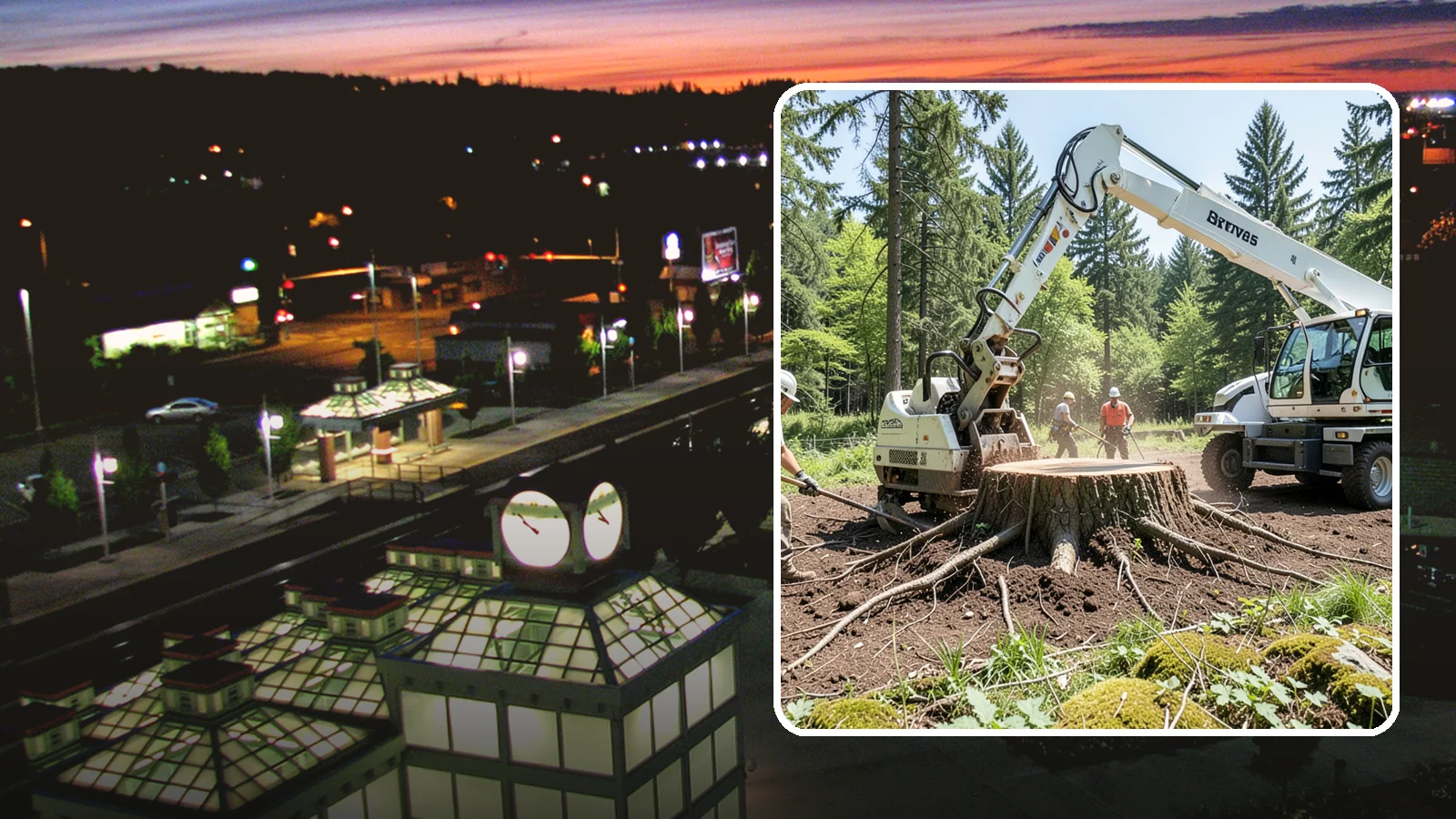 Stump removal in Auburn, King County, WA - The full extraction of a stump and its major roots.