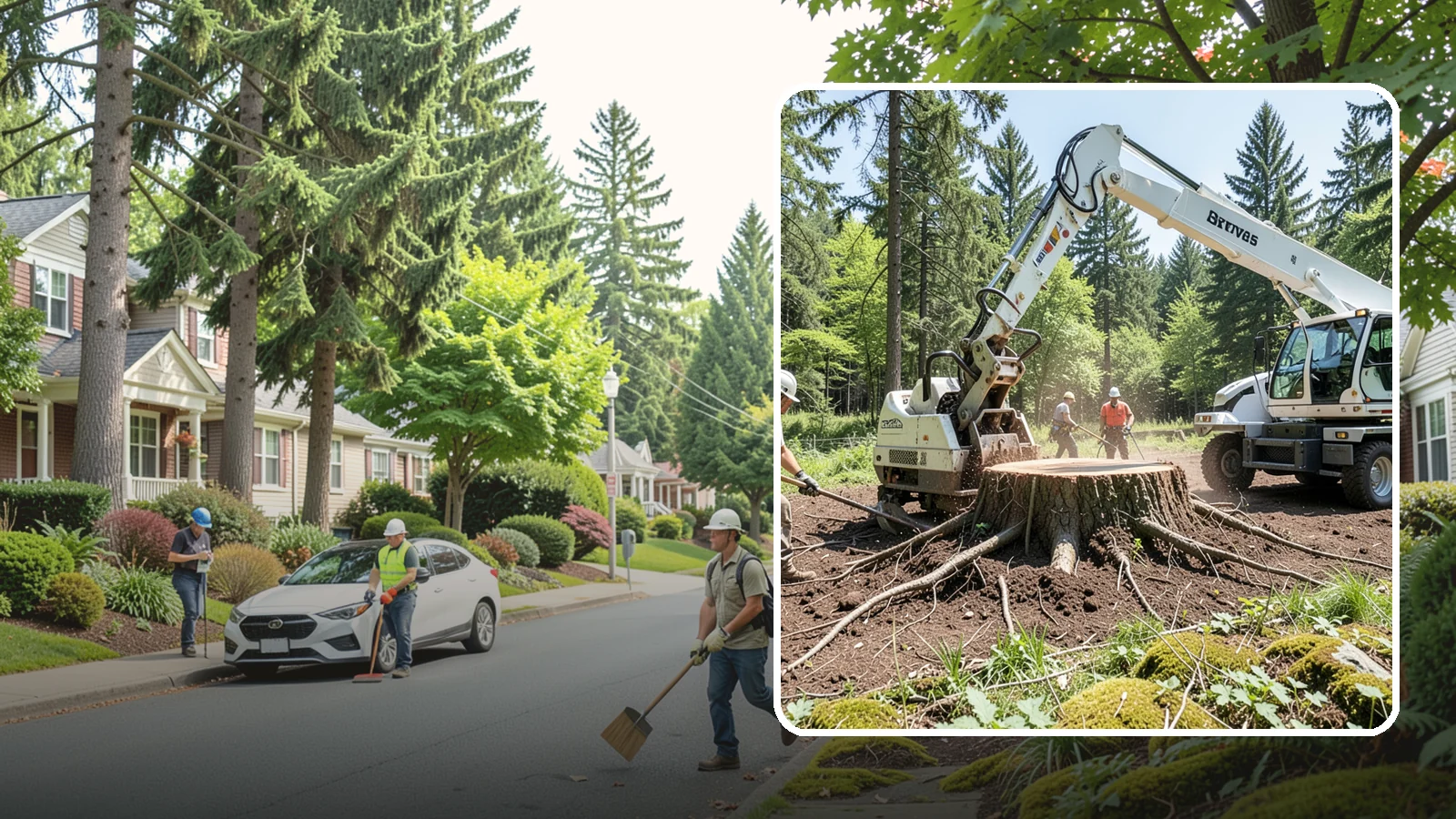 Stump removal in Beaux Arts Village, King County, WA - The full extraction of a stump and its major roots.