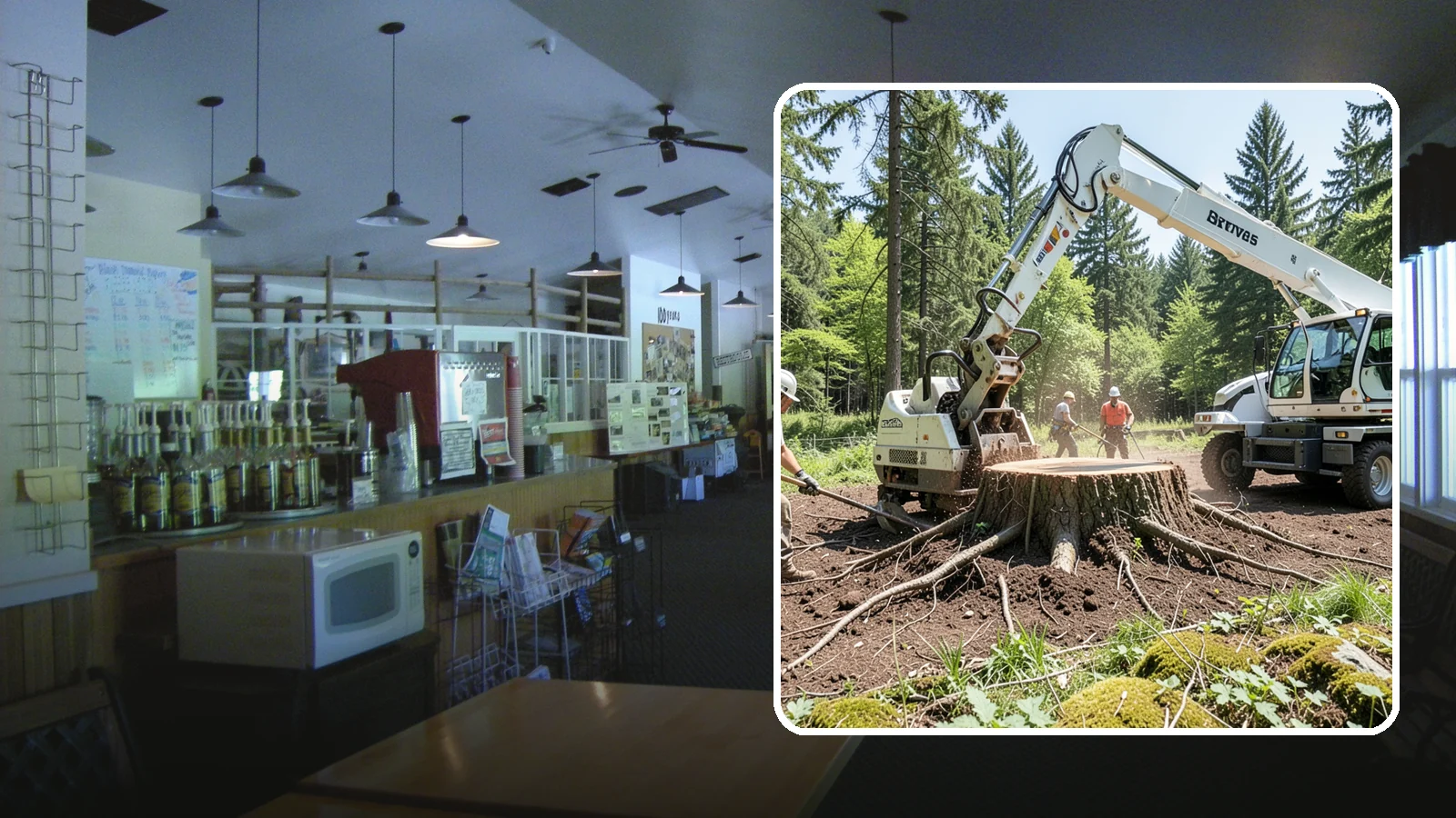 Stump removal in Black Diamond, King County, WA - The full extraction of a stump and its major roots.