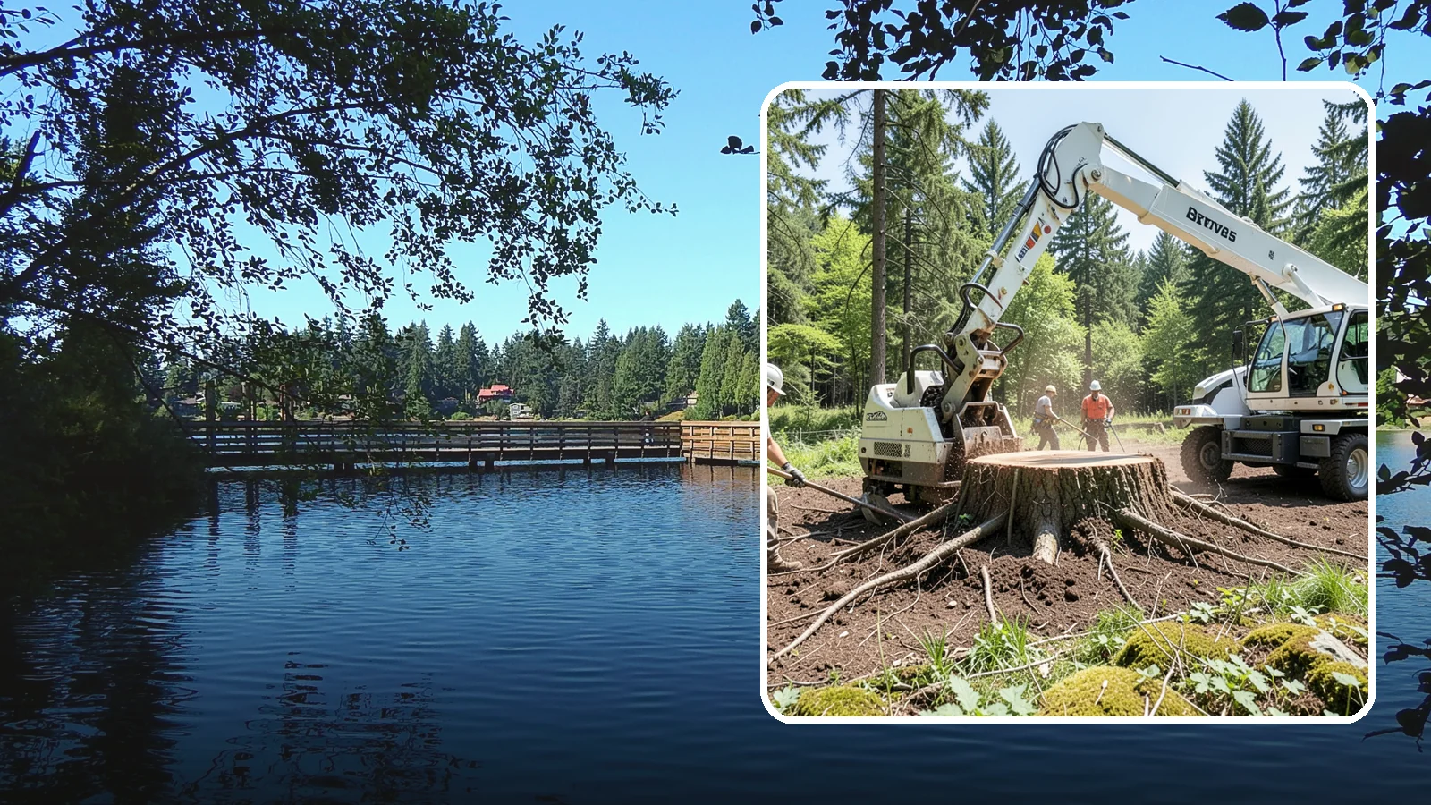 Stump removal in Federal Way, King County, WA - The full extraction of a stump and its major roots.