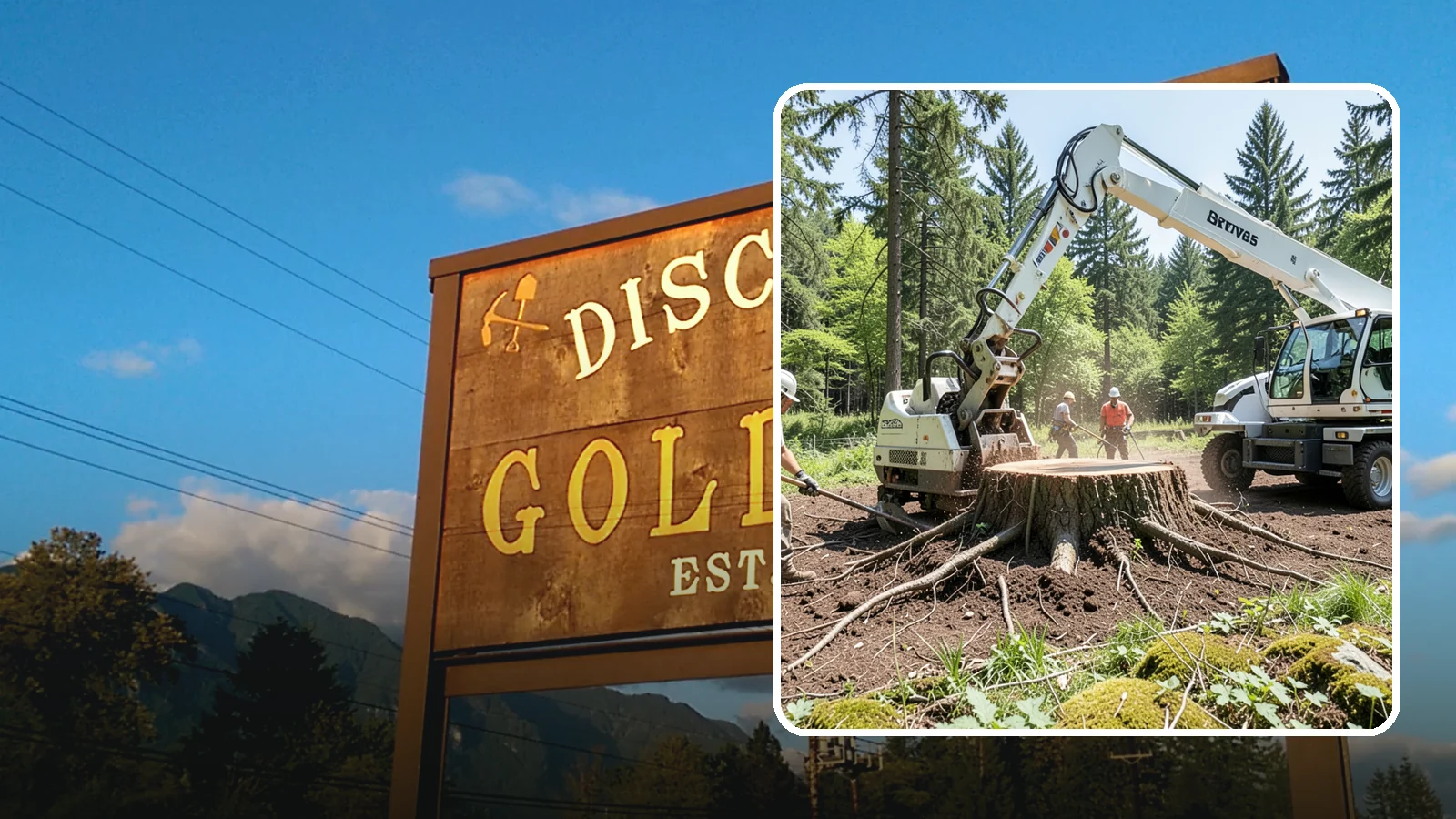 Stump removal in Gold Bar, Snohomish County, WA - The full extraction of a stump and its major roots.