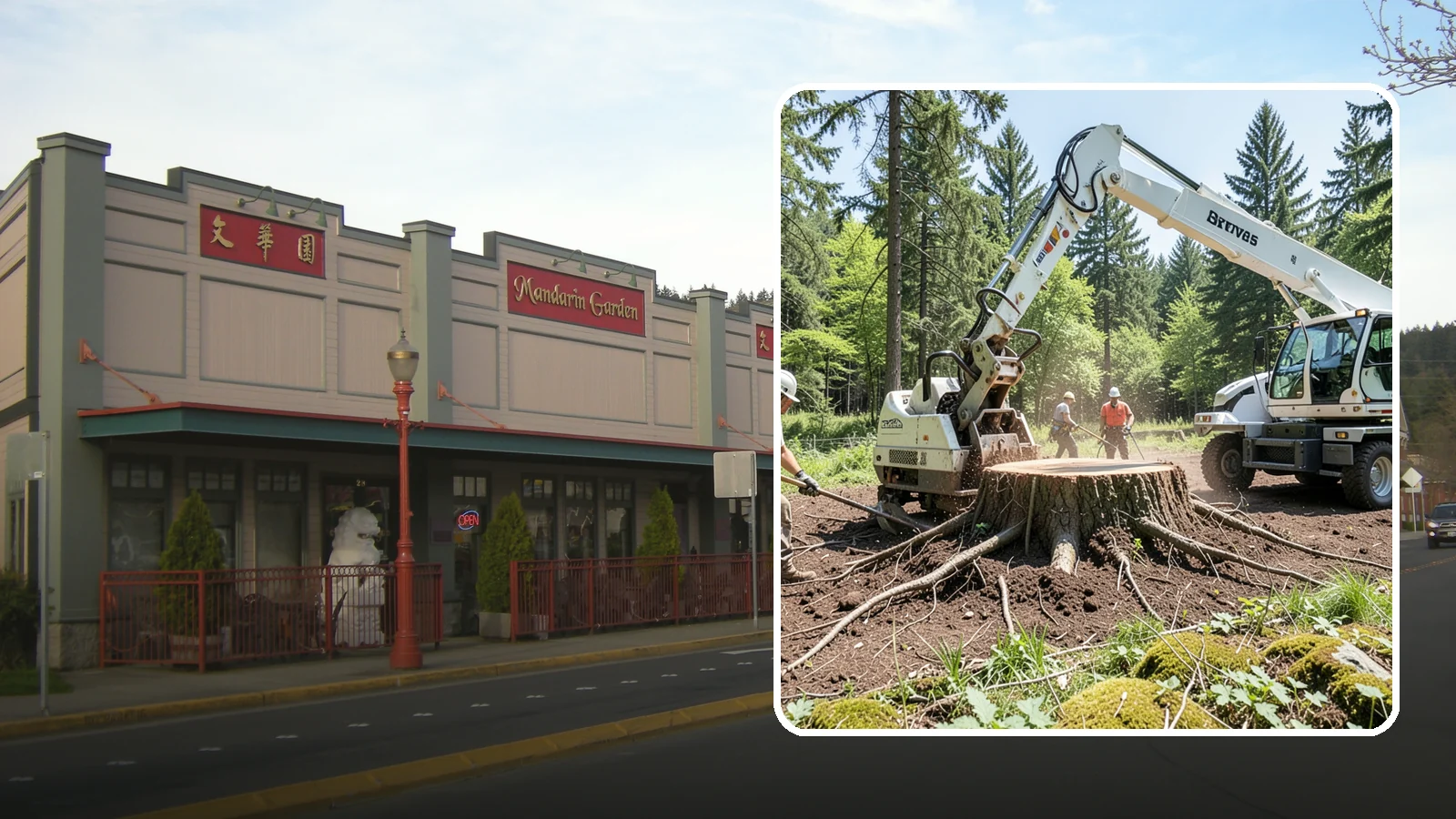 Stump removal in Issaquah, King County, WA - The full extraction of a stump and its major roots.