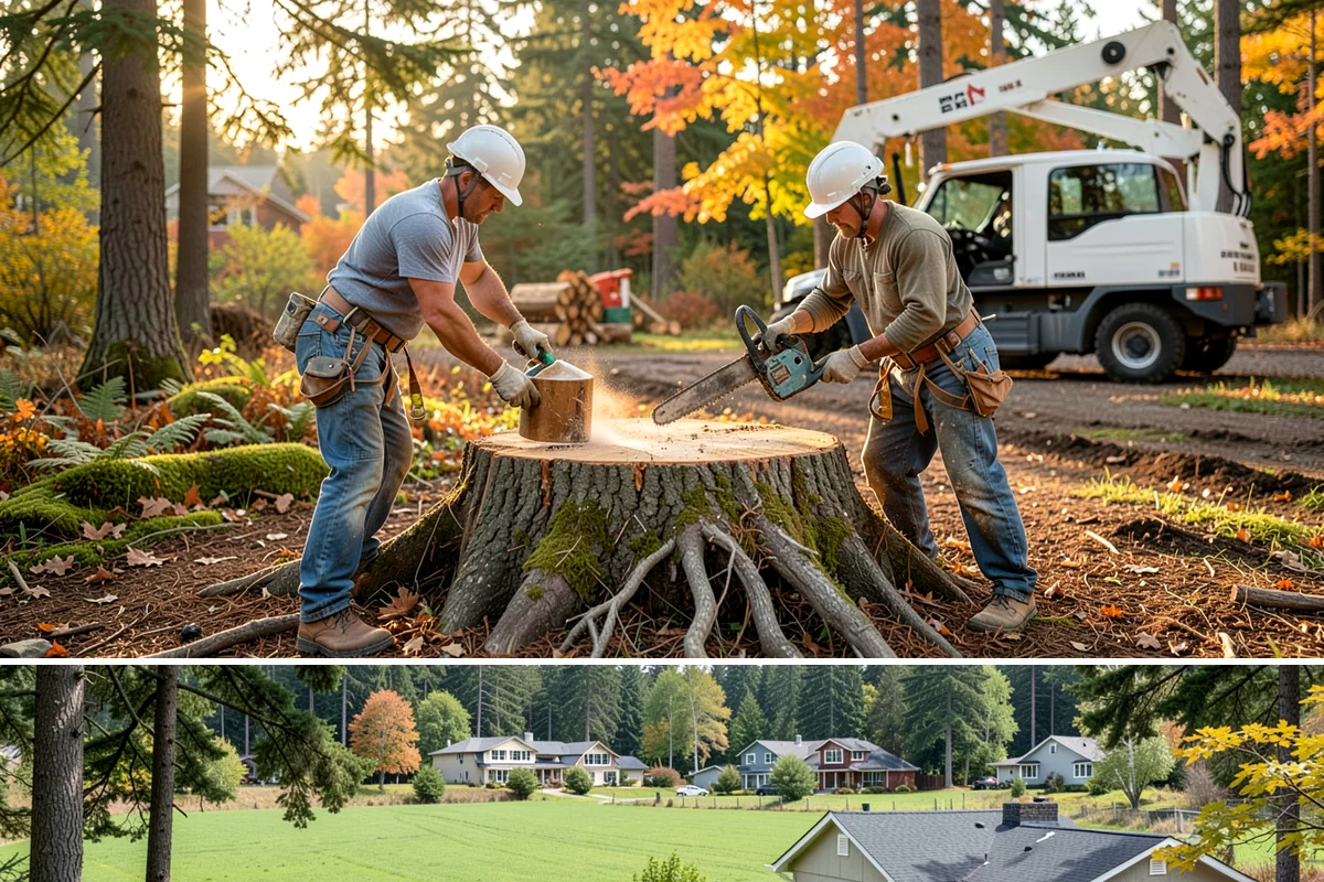 Stump removal in Lyman, Skagit County, WA - Work can be performed year-round in the Puget Sound climate but may require special precautions during wet seasons when...